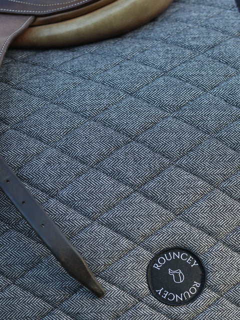 Black & White Herringbone Classic Saddle Pad