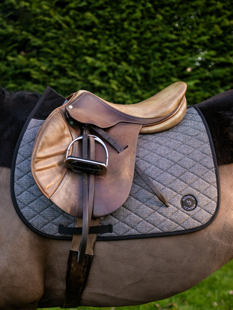 Black & White Herringbone Classic Saddle Pad