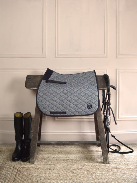 Black & White Herringbone Classic Saddle Pad