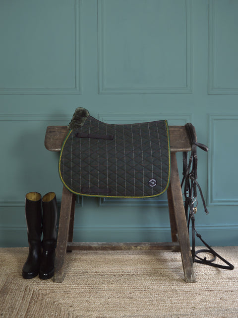 Green Check Signature Saddle Pad