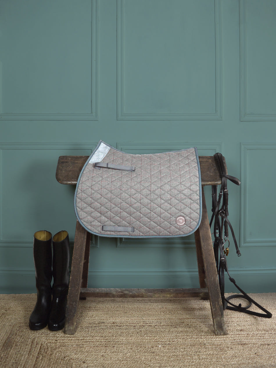 Grey Check Classic Saddle Pad